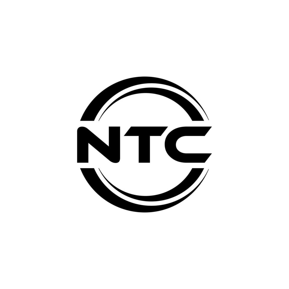 ntc brev logotyp design i illustration. vektor logotyp, kalligrafi mönster för logotyp, affisch, inbjudan, etc.