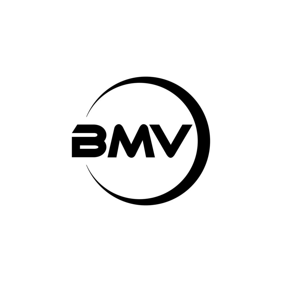 bmv brev logotyp design i illustration. vektor logotyp, kalligrafi mönster för logotyp, affisch, inbjudan, etc.