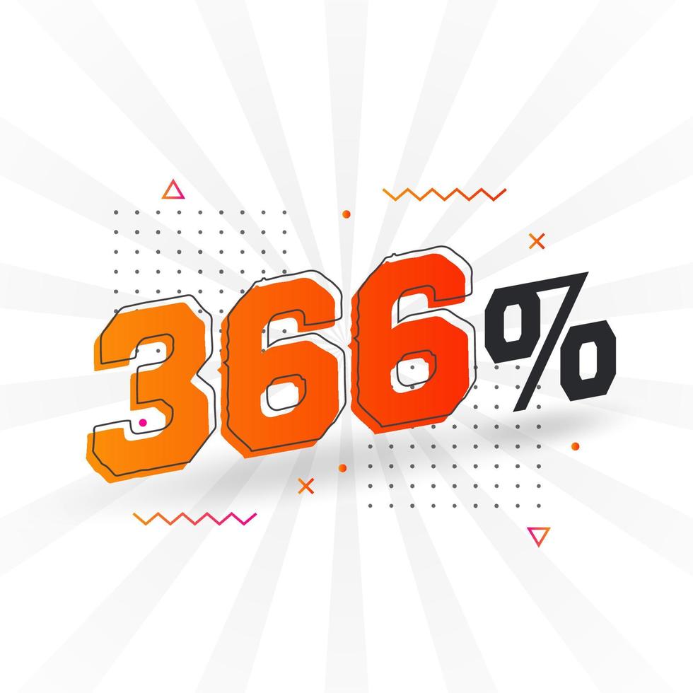 366-Rabatt-Marketing-Banner-Werbung. 366 Prozent verkaufsförderndes Design. vektor
