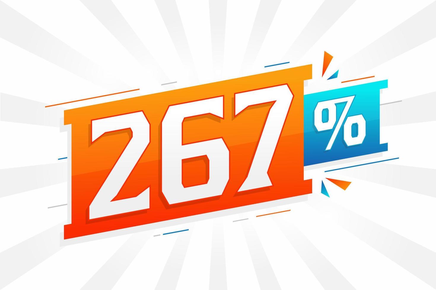 267 rabatt marknadsföring baner befordran. 267 procent försäljning PR design. vektor