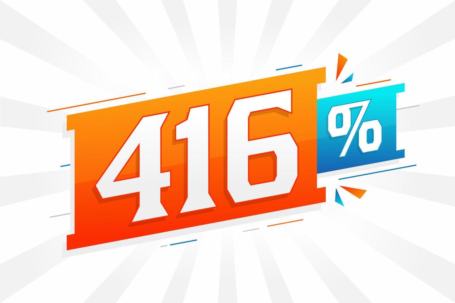 416 rabatt marknadsföring baner befordran. 416 procent försäljning PR design. vektor