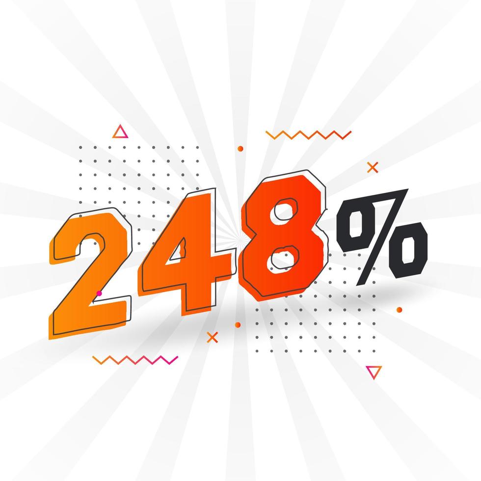 248 rabatt marknadsföring baner befordran. 248 procent försäljning PR design. vektor
