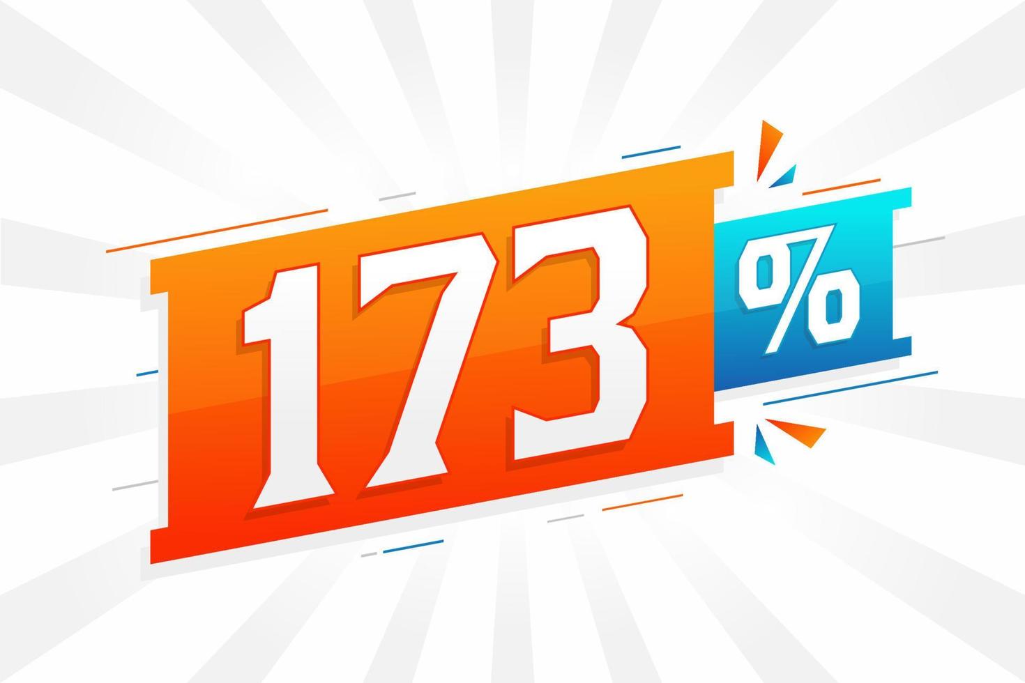 173 rabatt marknadsföring baner befordran. 173 procent försäljning PR design. vektor