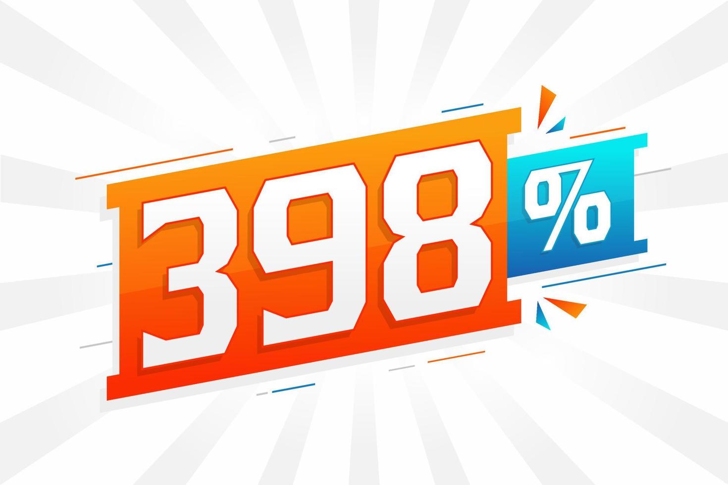 398 rabatt marknadsföring baner befordran. 398 procent försäljning PR design. vektor