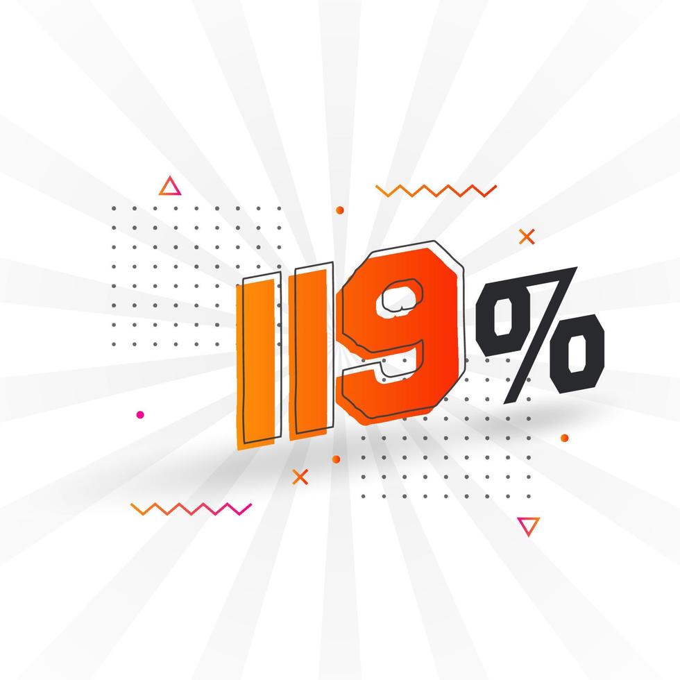 119 Rabatt-Marketing-Banner-Promotion. 119 Prozent verkaufsförderndes Design. vektor