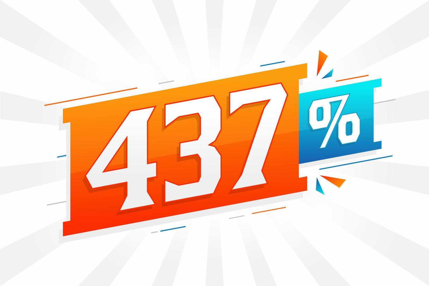 437 Rabatt-Marketing-Banner-Promotion. 437 Prozent verkaufsförderndes Design. vektor