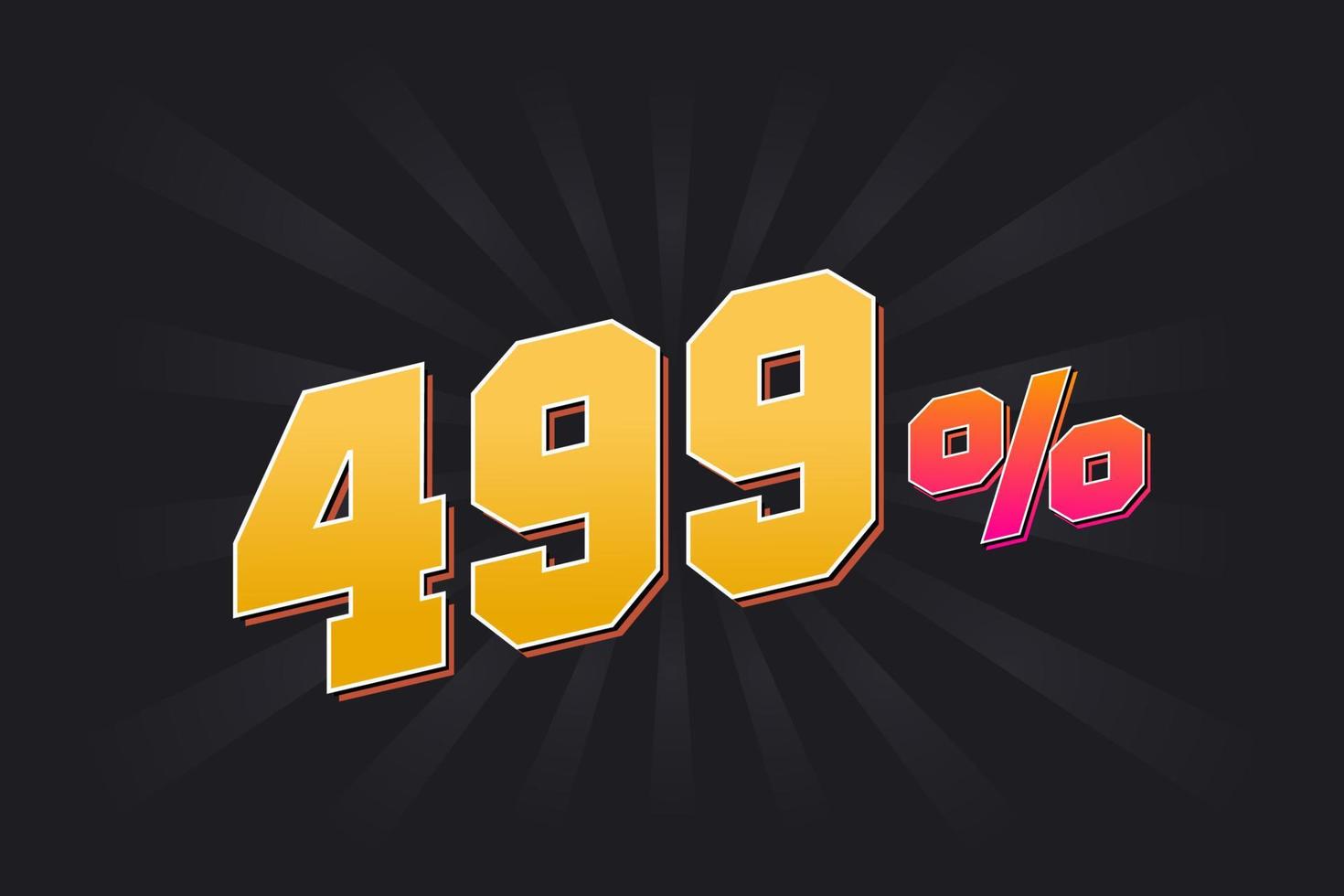 499 rabatt baner med mörk bakgrund och gul text. 499 procent försäljning PR design. vektor