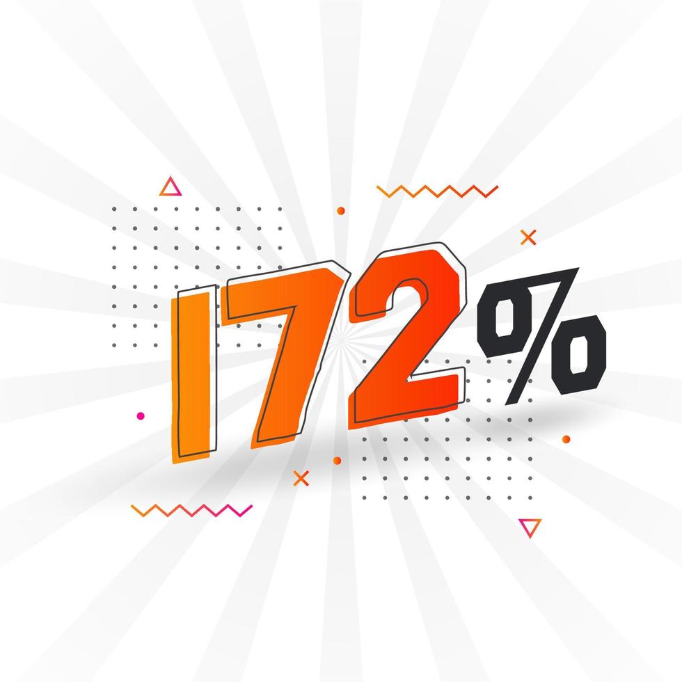 172 Rabatt-Marketing-Banner-Promotion. 172 Prozent verkaufsförderndes Design. vektor