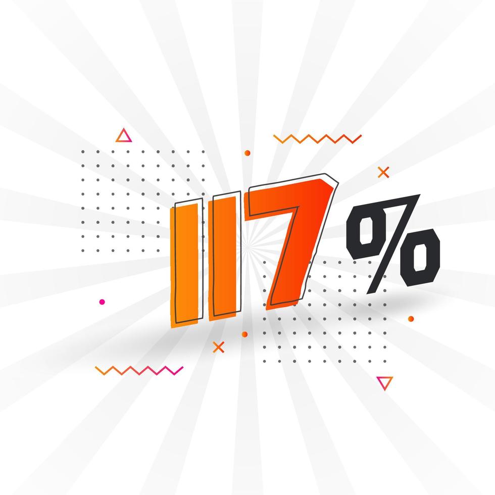 117 rabatt marknadsföring baner befordran. 117 procent försäljning PR design. vektor