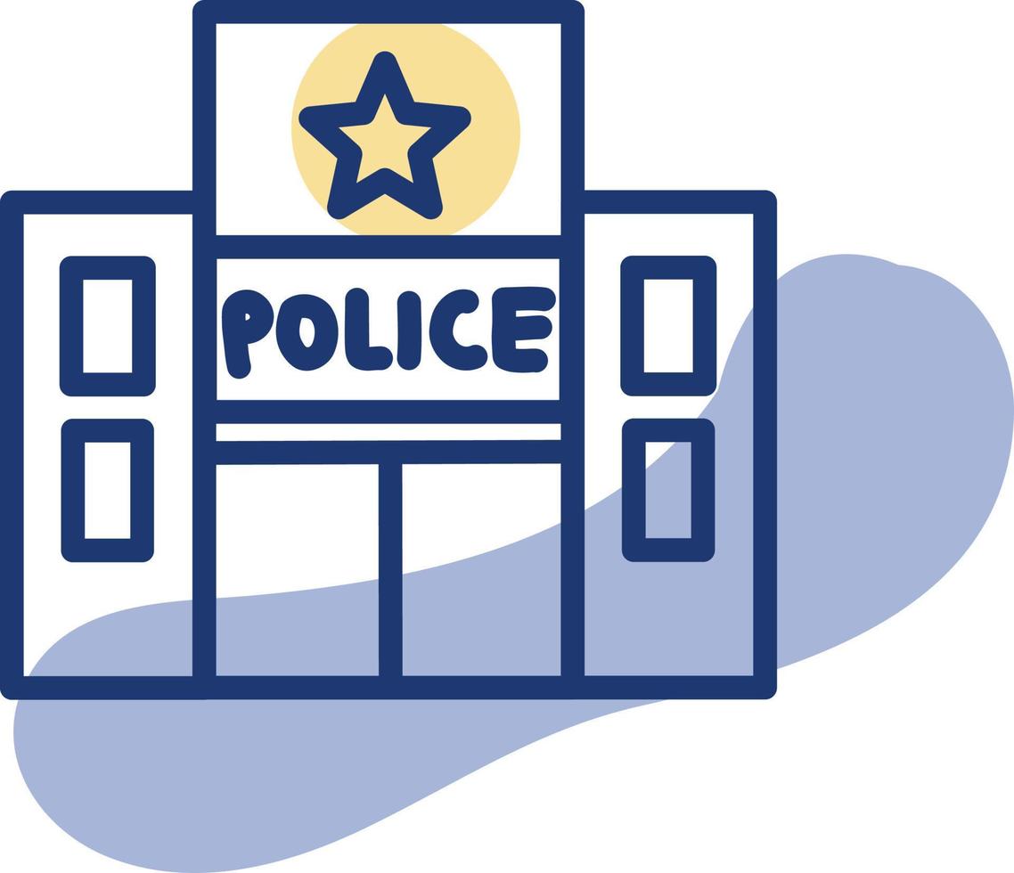 polis station, illustration, vektor, på en vit bakgrund. vektor