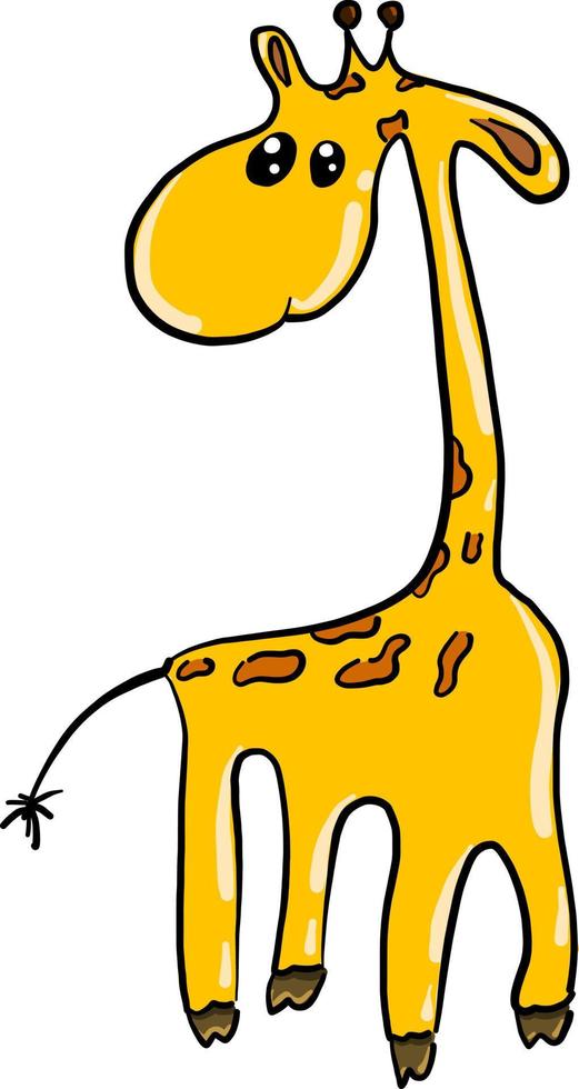 lång giraff, illustration, vektor på vit bakgrund