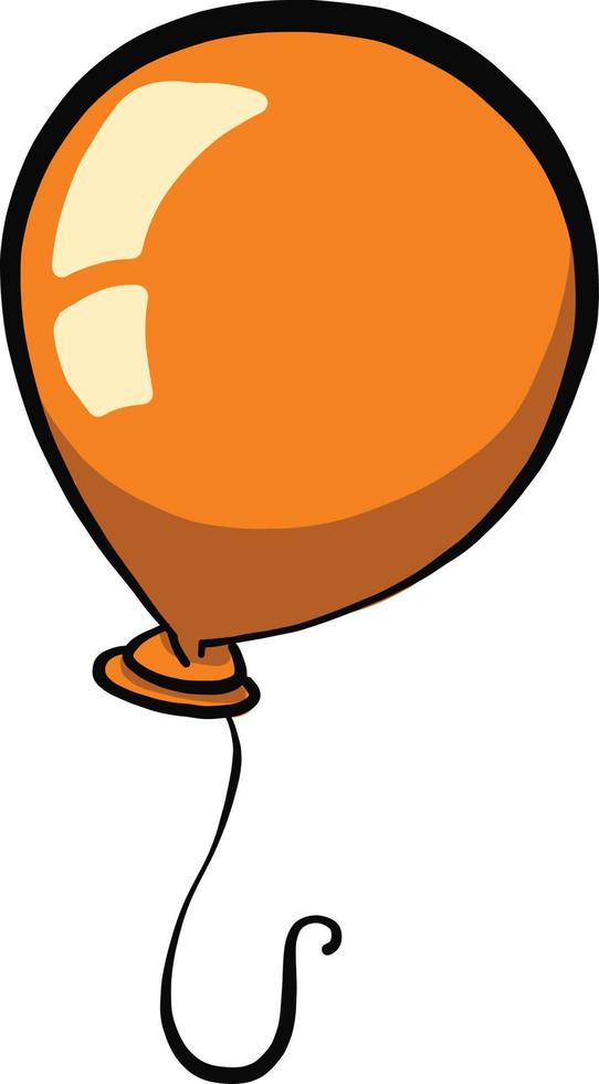 orange ballong, illustration, vektor på en vit bakgrund.