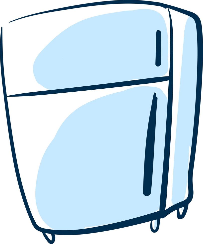 kylskåp teckning, illustration, vektor på vit bakgrund.