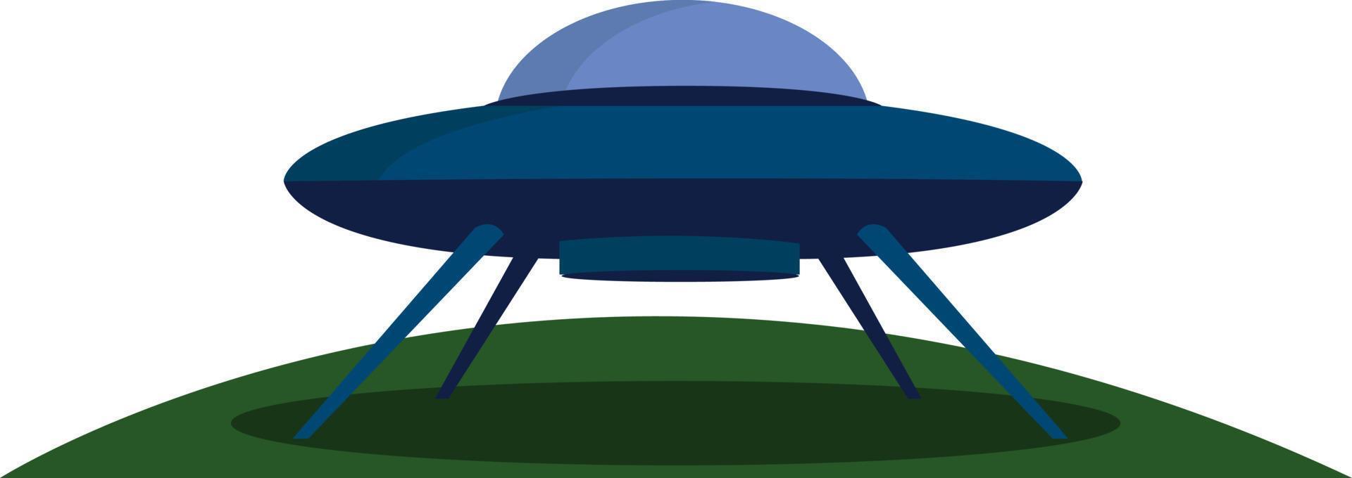 UFO landning, illustration, vektor på vit bakgrund