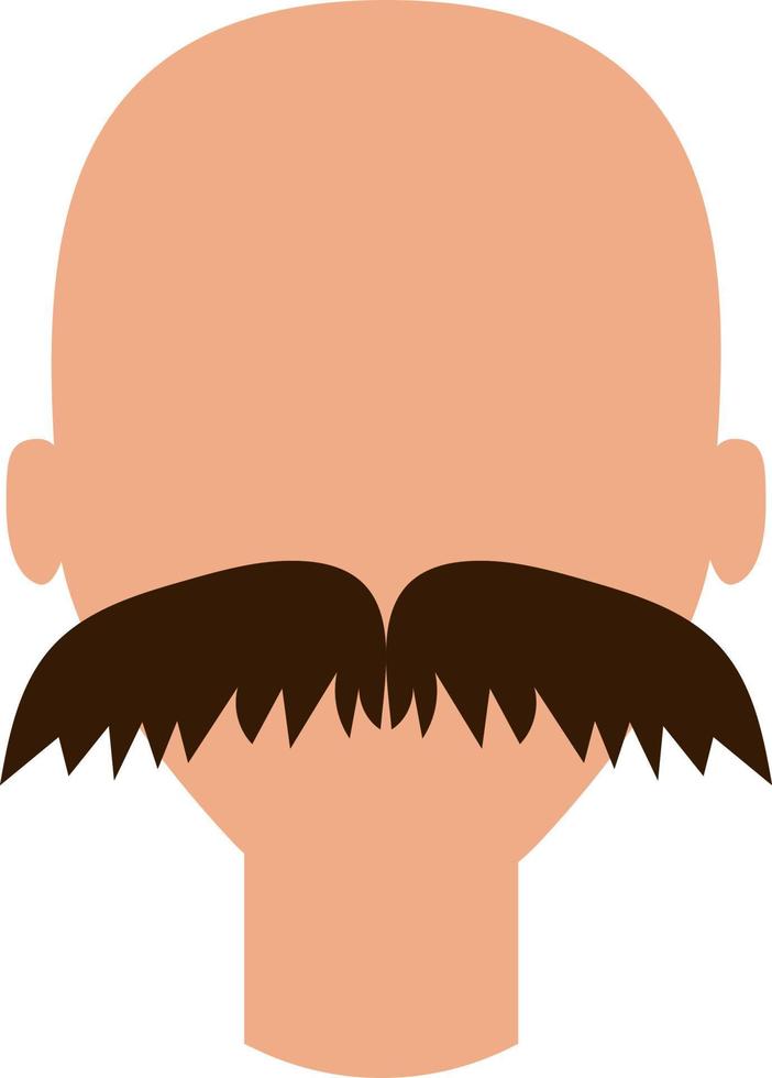 man med dålig mustascher, illustration, vektor, på en vit bakgrund. vektor