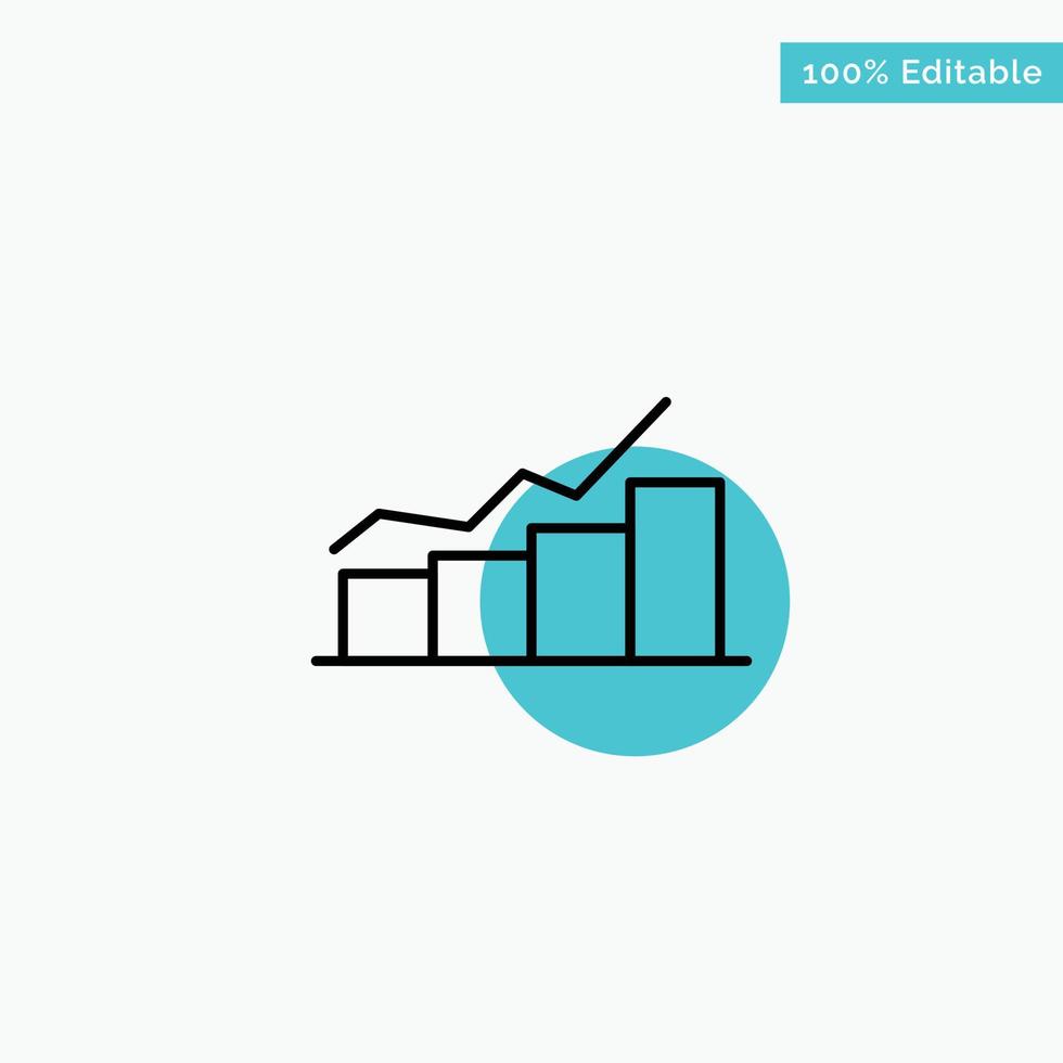 tillväxt Diagram flödesschema Graf öka framsteg turkos markera cirkel punkt vektor ikon