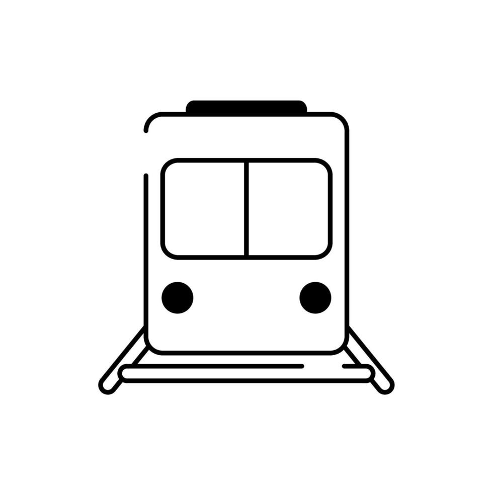 Symbol für den Stil der Zugwagen-Eisenbahnlinie vektor