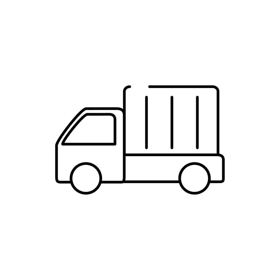 lastbil transport frakt leverans linje stil ikon vektor