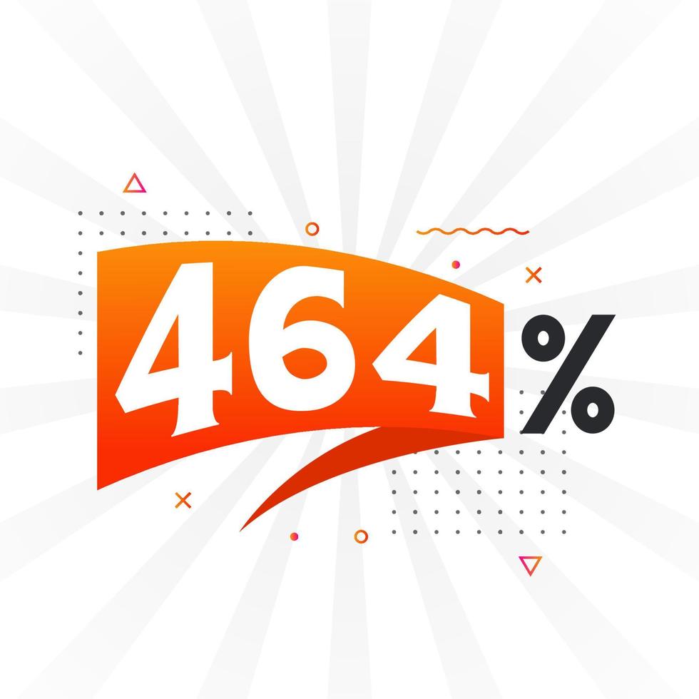 464 rabatt marknadsföring baner befordran. 464 procent försäljning PR design. vektor