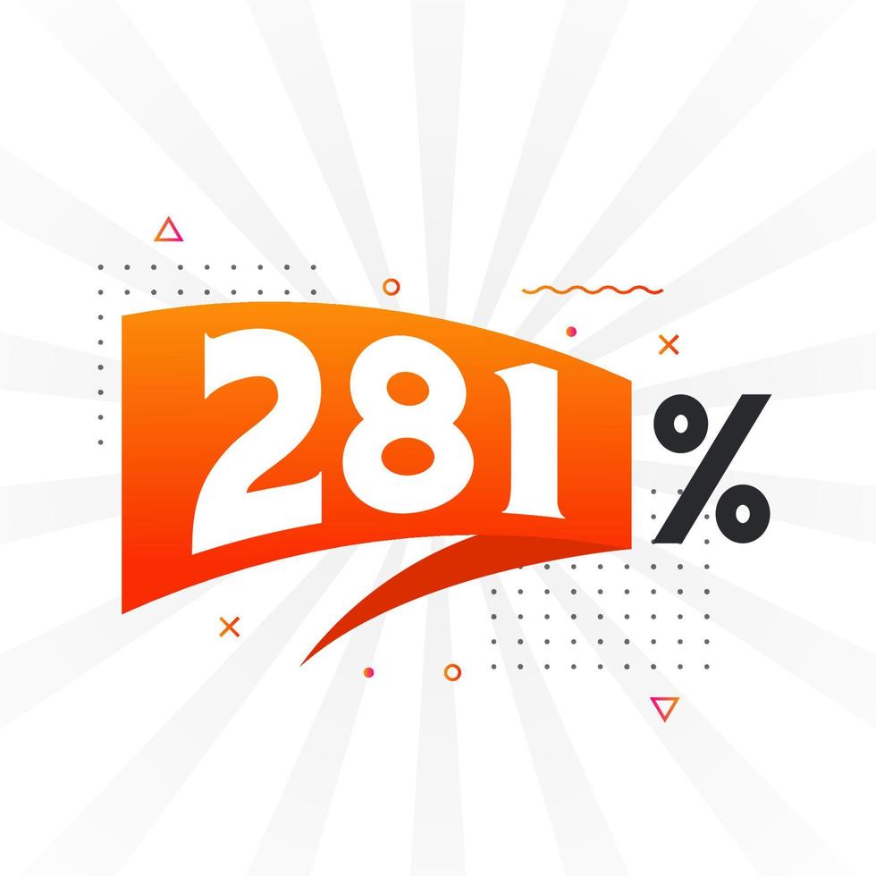 281 rabatt marknadsföring baner befordran. 281 procent försäljning PR design. vektor