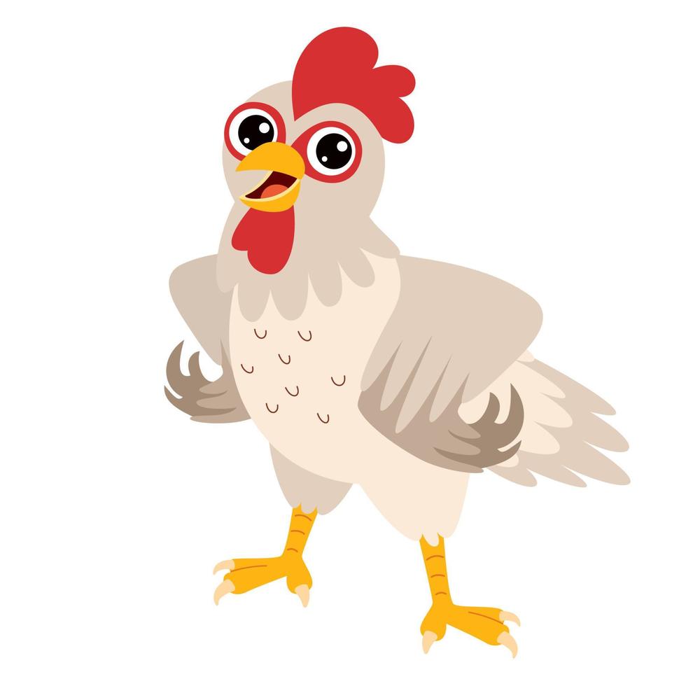 Zeichentrickzeichnung einer Hühnerfigur vektor