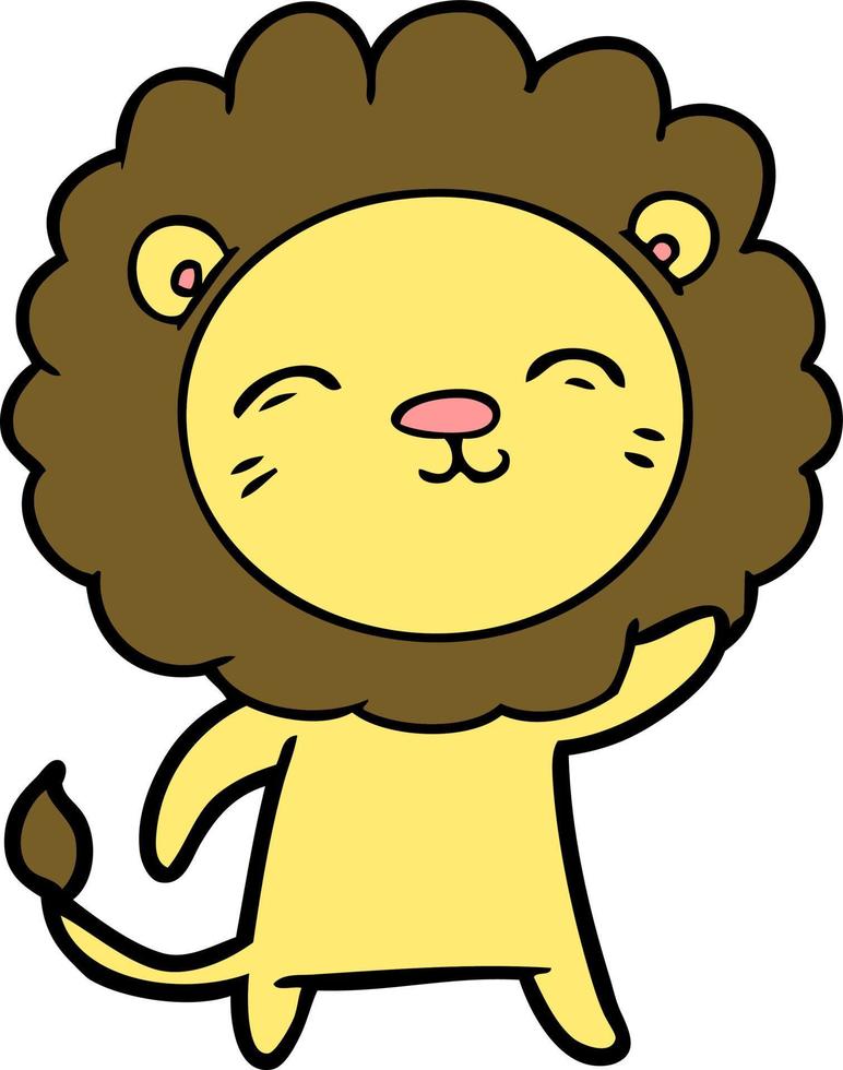 tecknade lyckliga lejon vektor