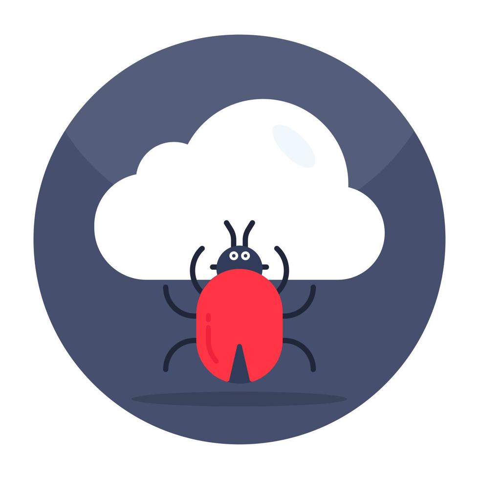 Cloud-Bug-Symbol im kreativen Design vektor