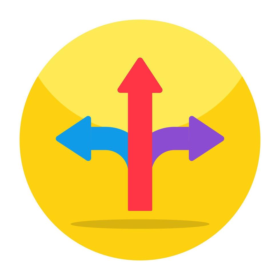 trendig design ikon av trippel- riktning pilar vektor