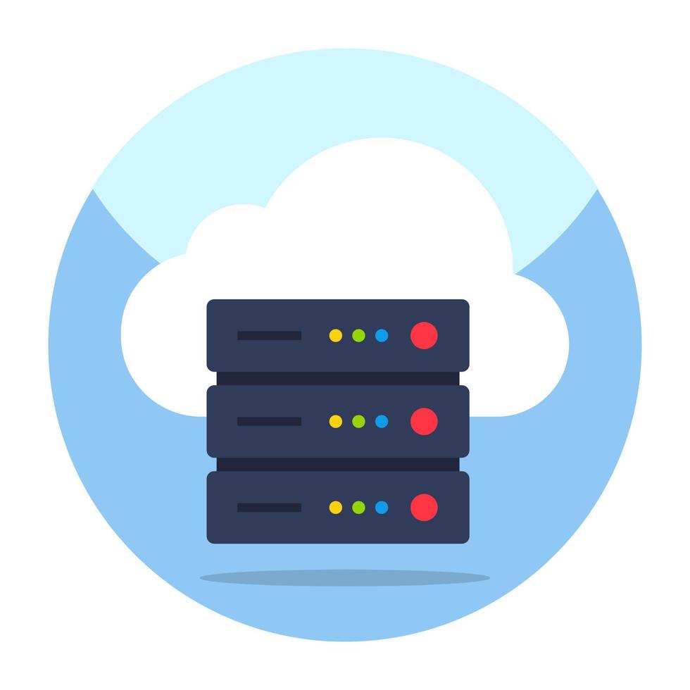 redigerbar design ikon av moln server vektor