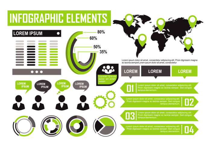 Grön Infographic Elements Vector