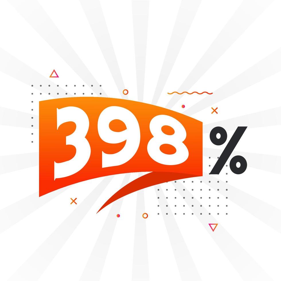 398 rabatt marknadsföring baner befordran. 398 procent försäljning PR design. vektor