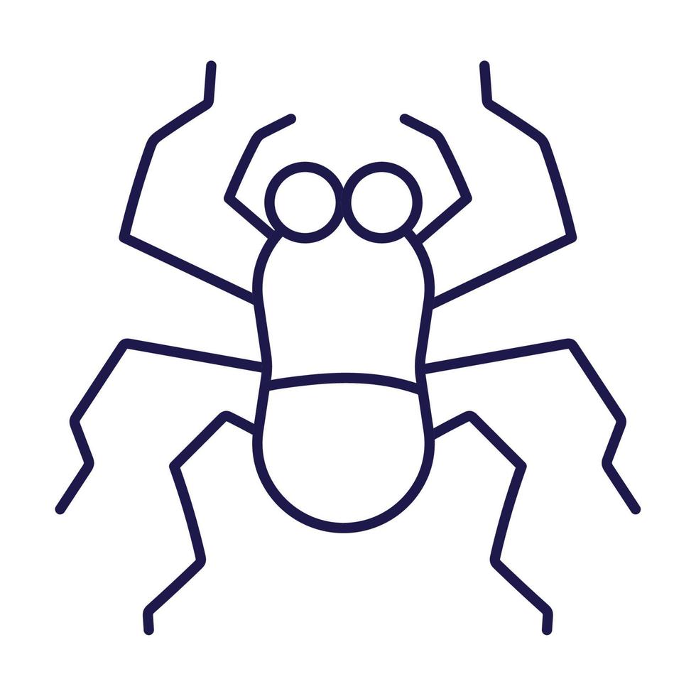 Spinneninsektentier im Cartoon-Liniensymbol-Stil vektor