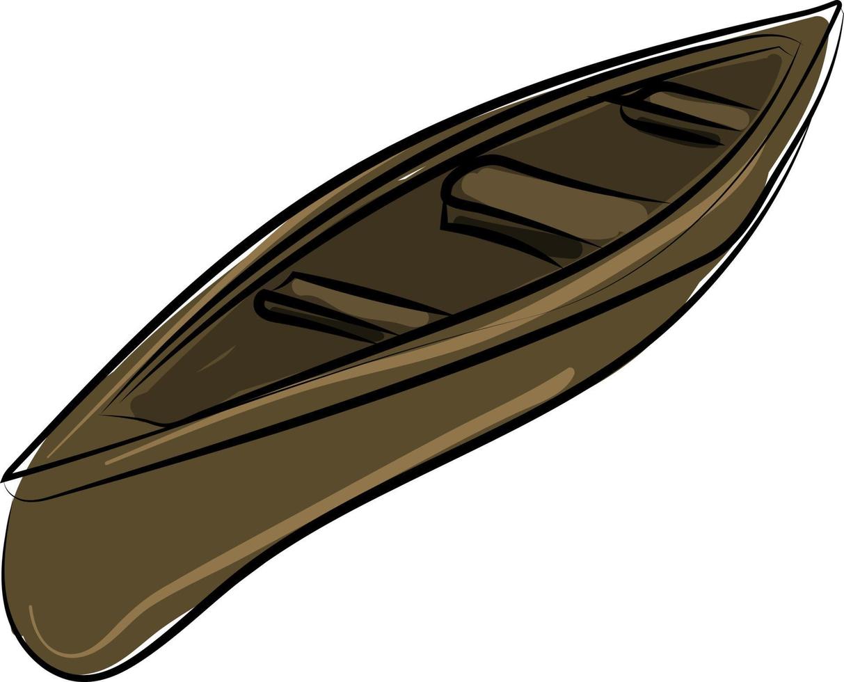 trä- båt, illustration, vektor på vit bakgrund.