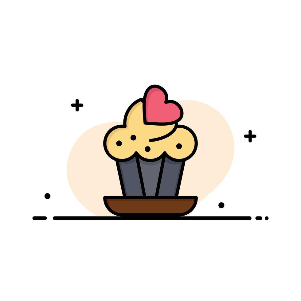muffin kaka kärlek företag logotyp mall platt Färg vektor