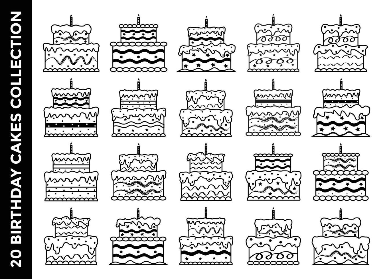 födelsedag kaka dekoration element illustration vektor