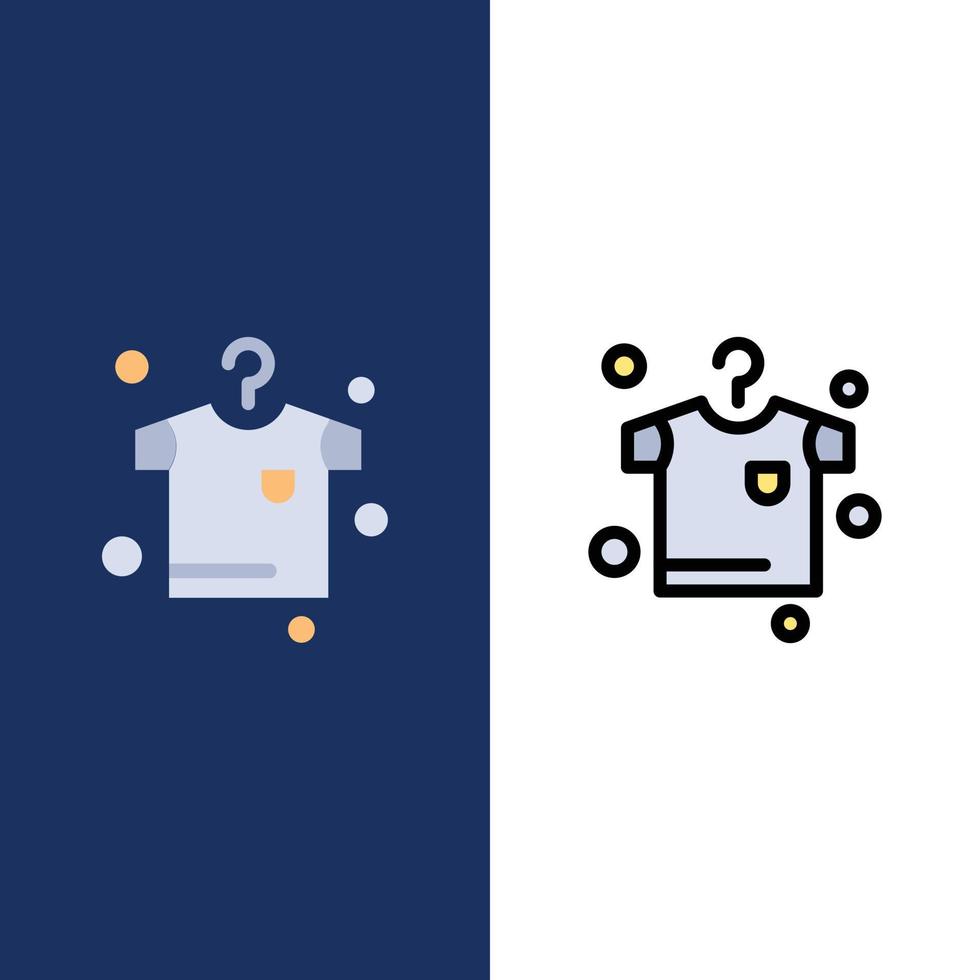 kläder torkning hängande ikoner platt och linje fylld ikon uppsättning vektor blå bakgrund