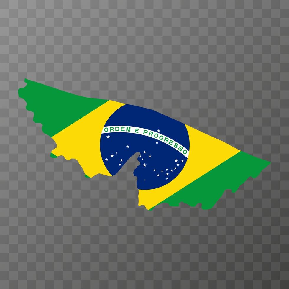 tunnland Karta, stat av Brasilien. vektor illustration.