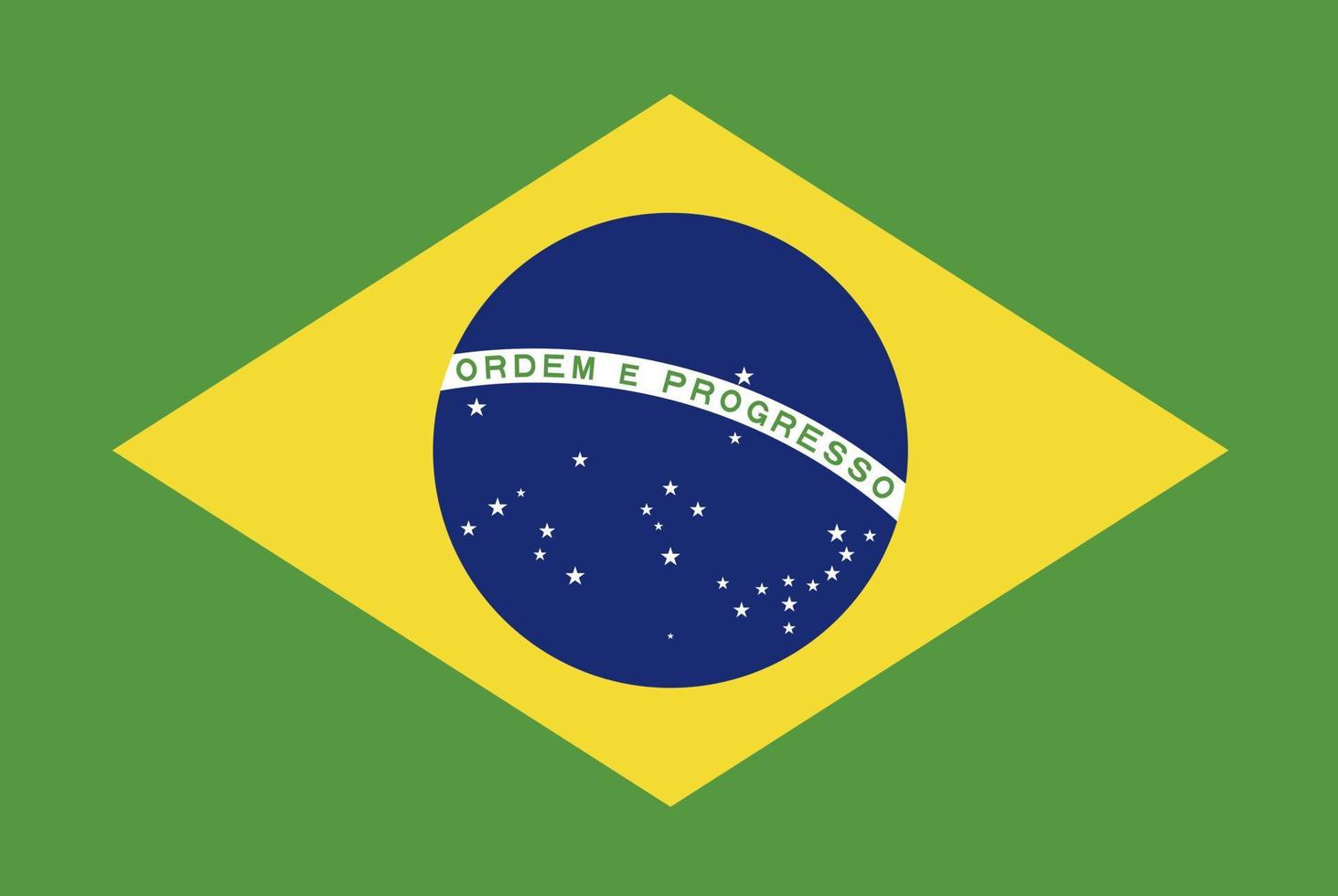 Brasilien-Flagge, offizielle Farben und Proportionen. Vektor-Illustration. vektor
