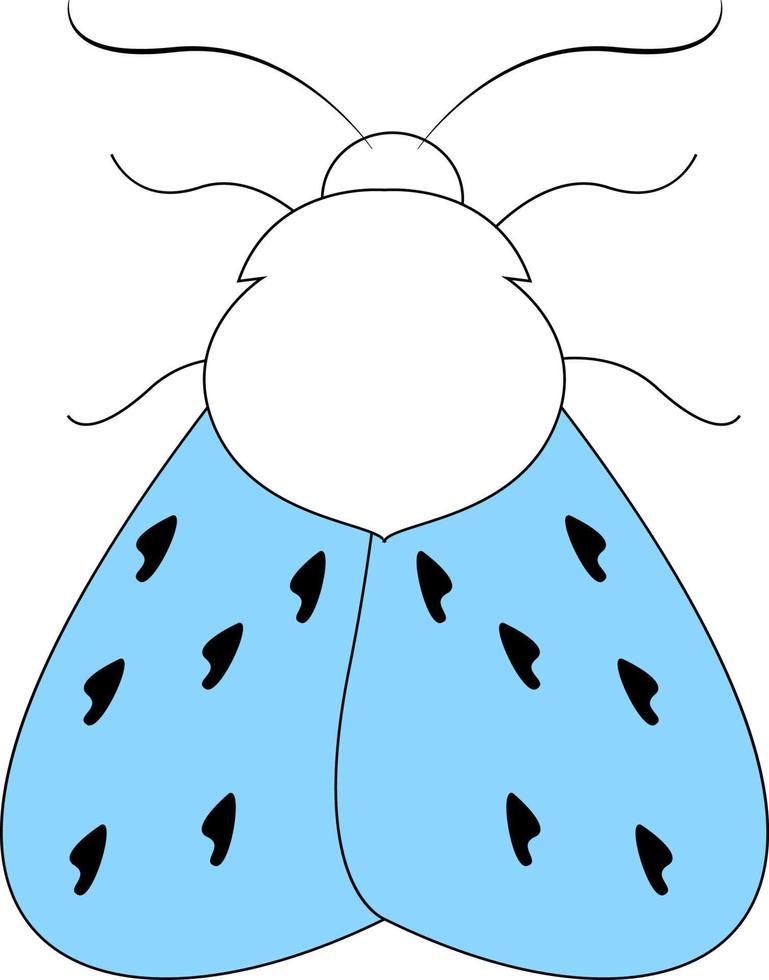 Motte mit blauen Flügeln, Illustration, Vektor auf weißem Hintergrund.