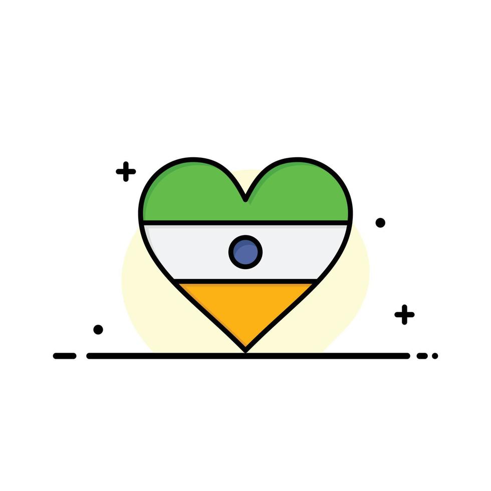 indisk flagga hjärta hjärta flagga företag logotyp mall platt Färg vektor