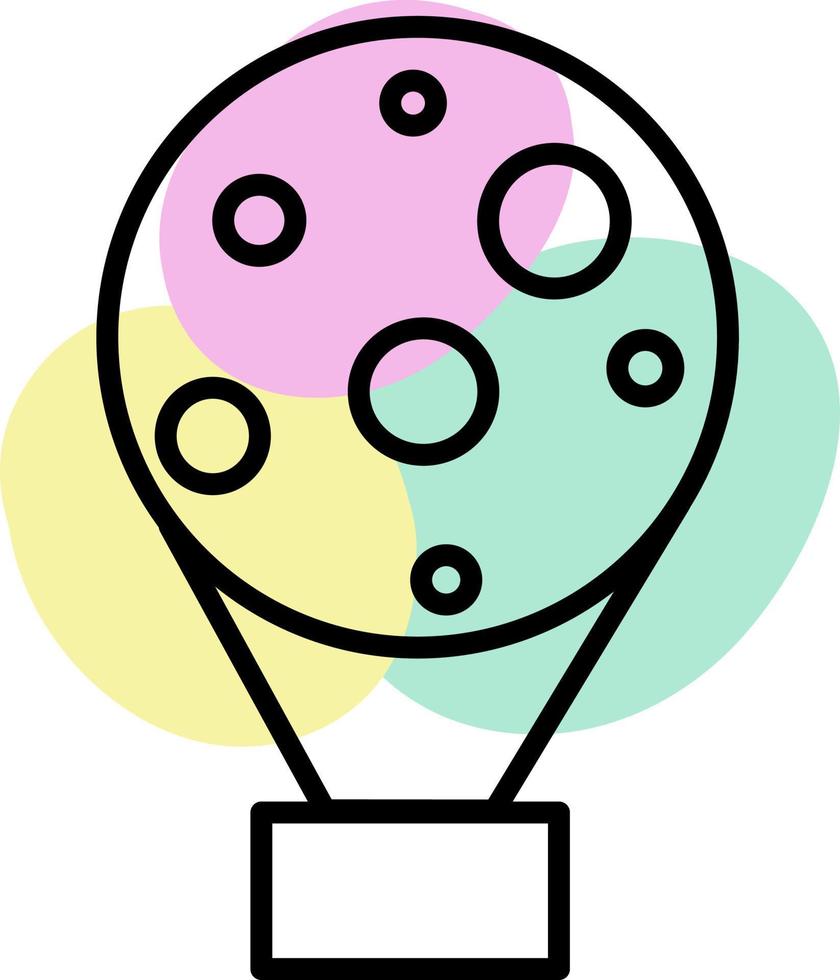 Heißluftballon mit Kreisen, Illustration, Vektor auf weißem Hintergrund.