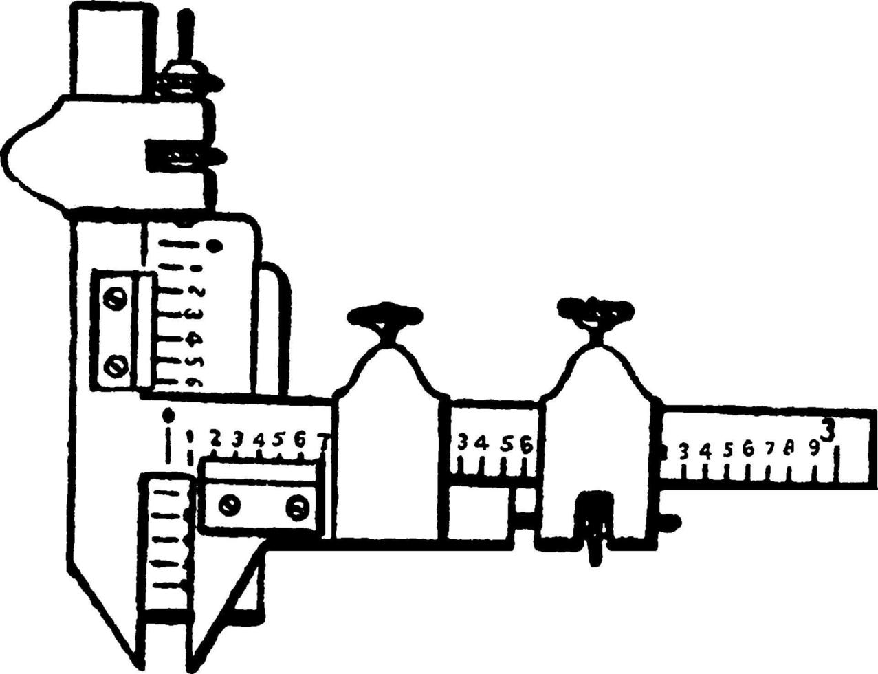 tand nonieskala, årgång illustration vektor