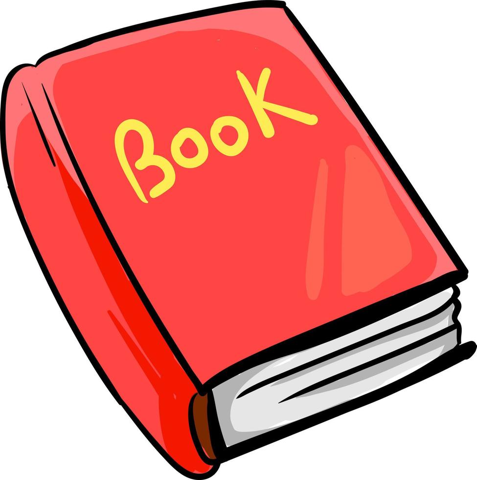 rotes Buch, Illustration, Vektor auf weißem Hintergrund