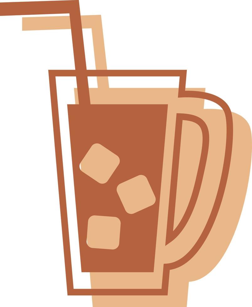 iced kaffe, illustration, vektor på vit bakgrund.