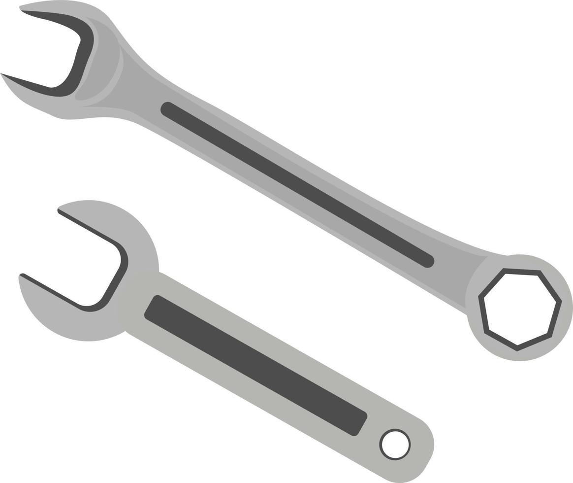 två skiftnycklar, illustration, vektor på vit bakgrund