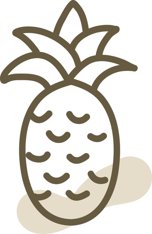 ananas frukt, illustration, vektor på en vit bakgrund.