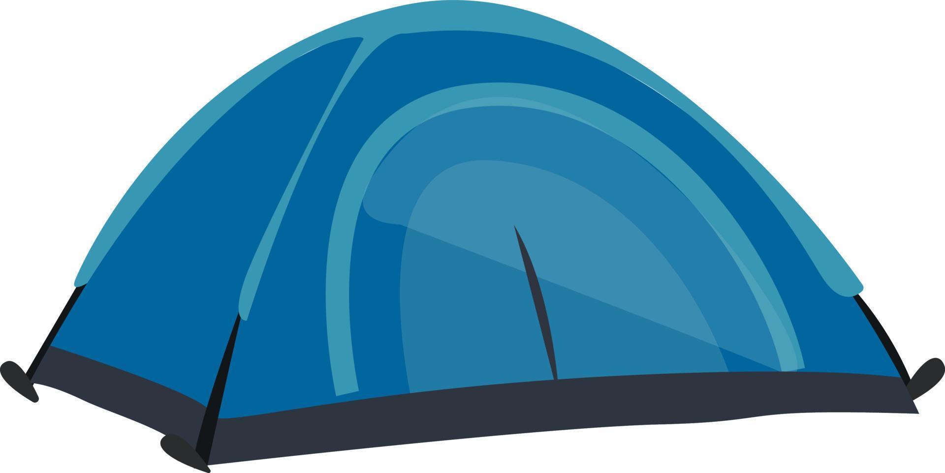 blaues Campingzelt, Illustration, Vektor auf weißem Hintergrund
