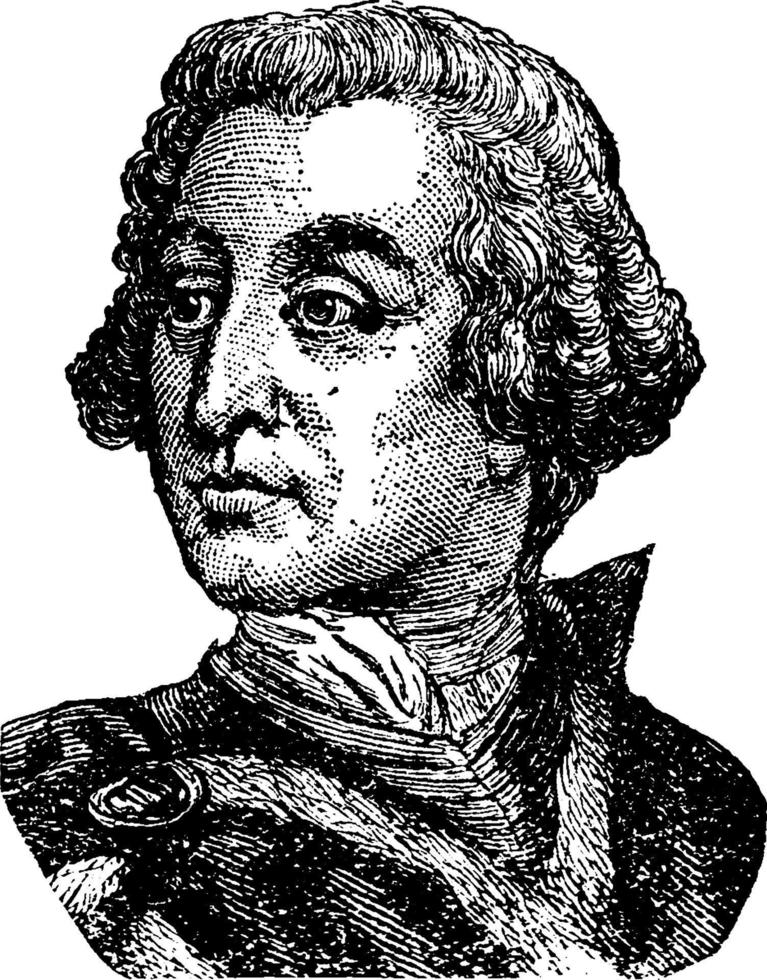 James oglethorpe, årgång illustration vektor