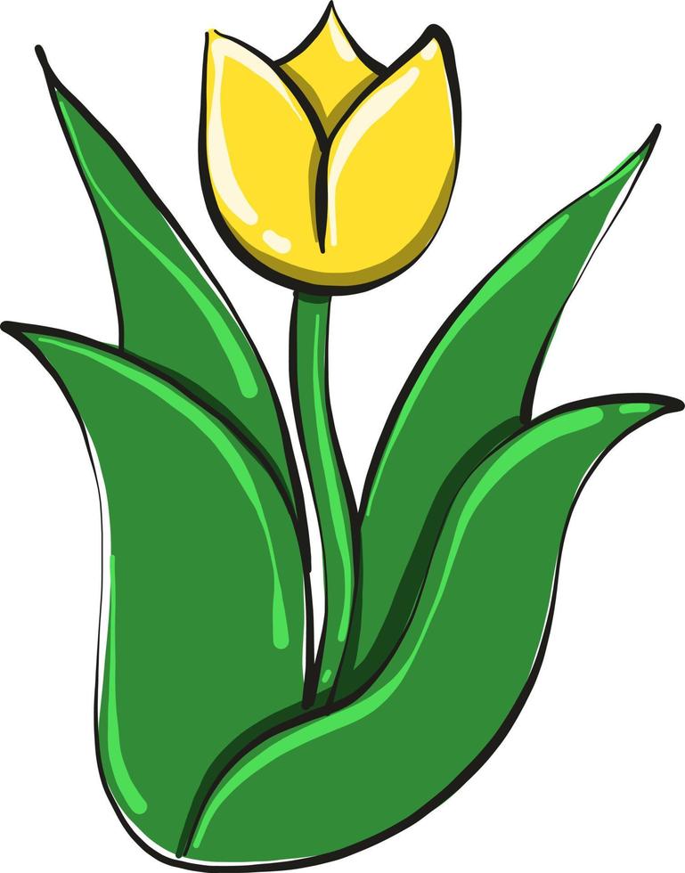 gul blomma ,illustration, vektor på vit bakgrund