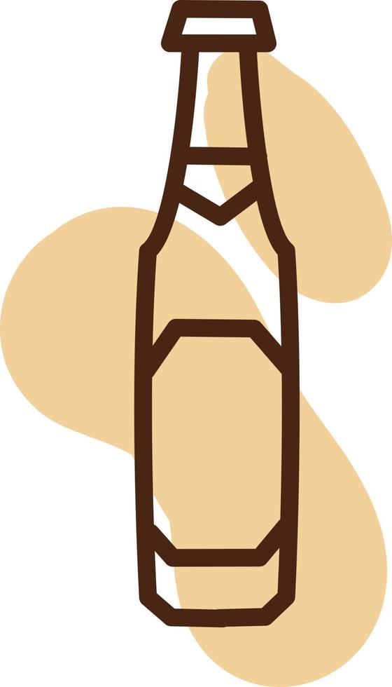 hohe Bierflasche, Symbolabbildung, Vektor auf weißem Hintergrund
